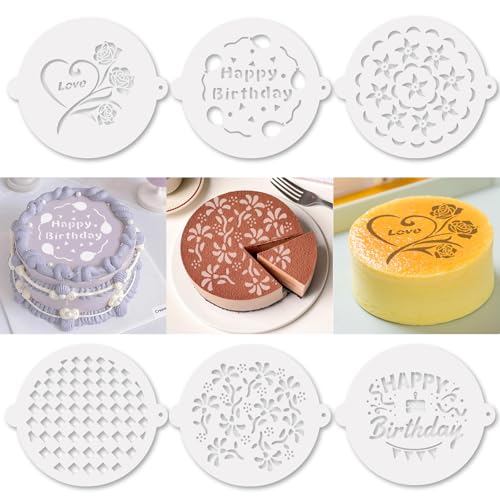 Tortenschablone, 6-teilige wiederverwendbare 8-Zoll Kuchendekoschablonen Torten Schablonen Rund kuchen schablonen zum Backen DIY Craft Decor Tortenschablone, 6-teilige wiederverwendbare 8-Zoll Kuchendekoschablonen Torten Schablonen Rund kuchen schablonen zum Backen DIY Craft Decor von Cosysparks