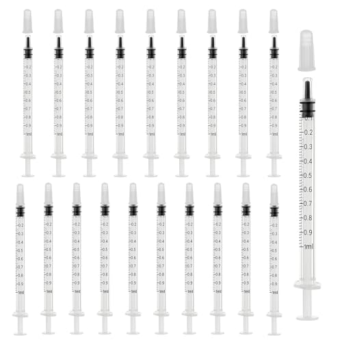 20 Stück Spritzen 1ml mit Kappe, 1ml Einwegspritzen Ohne Nadel, Kunststoff Dosier Futterspritze für Wissenschaftliche Labor FlüSsigkeitsmessung Kolostrum TierfüTterung PflanzenbewäSserung 20 Stück Spritzen 1ml mit Kappe, 1ml Einwegspritzen Ohne Nadel, Kunststoff Dosier Futterspritze für Wissenschaftliche Labor FlüSsigkeitsmessung Kolostrum TierfüTterung PflanzenbewäSserung von Cotchen