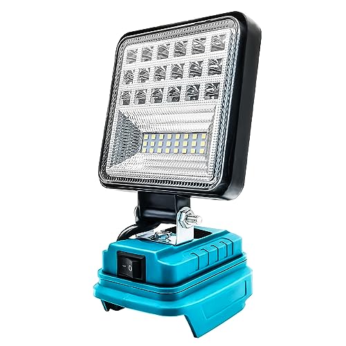 Akku Lampe Für Makita 18V (Kein Akku),48W 3800LM Led Arbeitsleuchte Akku,Tragbare Flutlichter mit 2 USB,Tragbarer LED Strahler Akku Scheinwerfer,Flutlichter für Autoreparatur, Heimbeleuchtung, Camping von Cotenor
