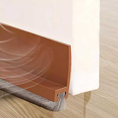 Cotensta 100cm Braun Dichtungsband für Türen, Selbstklebende Tür Türdichtung, Bodenabdichtung mit Bürste, Türdichtung Türbürste Abdeckleisten Bürstendichtung Dichtung, (Brown) von Cotensta
