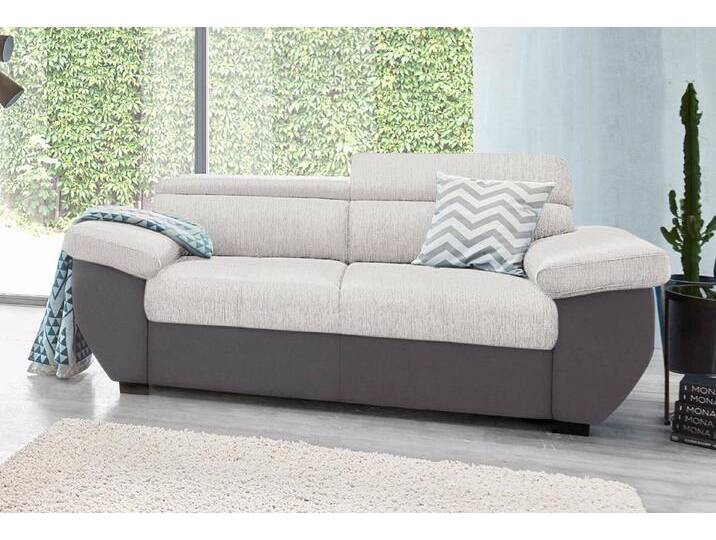 2-Sitzer COTTA Speedway , lila (fango, pearl), B:195cm H:74cm T:103cm, Kunstleder SOFTLUX / Luxus-Microfaser (100% Polyester);Flachgewebe (100% Polyester) / Struktur fein ( 100% Polyester);Kunstleder SOFTLUX / Struktur (100% Polyester), Sofas, Big-Sofa mit Kopfteilverstellung von Cotta