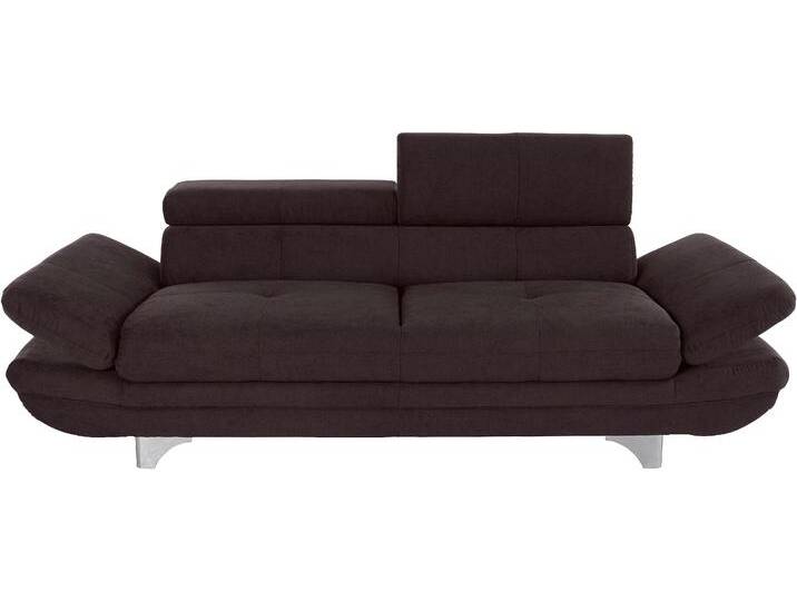 3-Sitzer COTTA Enterprise , braun (mud), B:233cm H:75cm T:104cm, Struktur (100% Polyester ), Chenille (90% Polyester; 10% Polyamid ), Sofas, Big-Sofa, mit Armteilverstellung & Kopfteilverstellung von Cotta