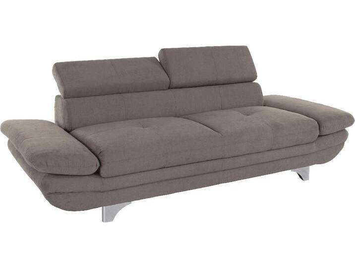 3-Sitzer COTTA Enterprise , grau (elefant), B:233cm H:75cm T:104cm, Struktur (100% Polyester ), Chenille (90% Polyester; 10% Polyamid ), Sofas, Big-Sofa, mit Armteilverstellung & Kopfteilverstellung von Cotta