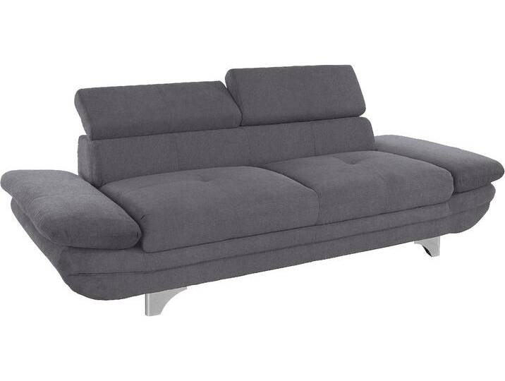 3-Sitzer COTTA Enterprise , grau (stone), B:233cm H:75cm T:104cm, Struktur (100% Polyester ), Chenille (90% Polyester; 10% Polyamid ), Sofas, Big-Sofa, mit Armteilverstellung & Kopfteilverstellung von Cotta