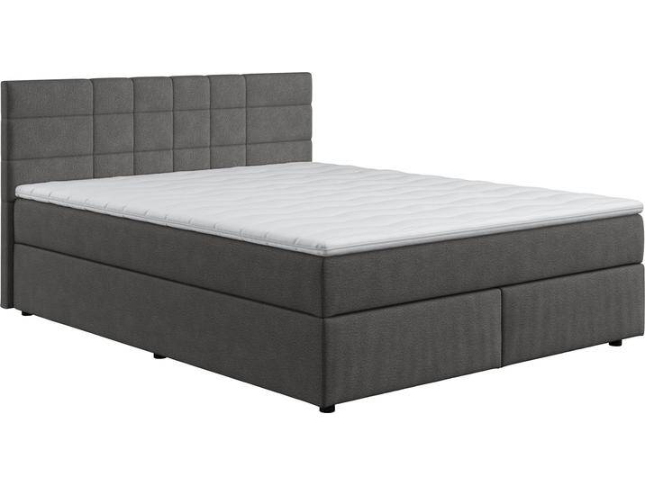 Boxbett COTTA Nala , grau (anthrazit), B:166cm L:206cm, 100% Polyester, Komplettbetten, Boxspringbett, wahlweise mit Matratze und Topper erhältlich von Cotta