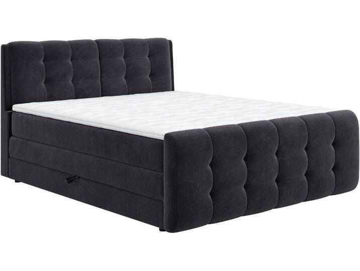 Boxspringbett COTTA Fort mit Bettkasten, inkl. Topper , grau (dunkelgrau), B:181cm L:228cm, 100% POLYESTER (PES), Komplettbetten, erhältlich in verschiedenen Breiten (160cm, 180cm & 200cm), Topseller von Cotta