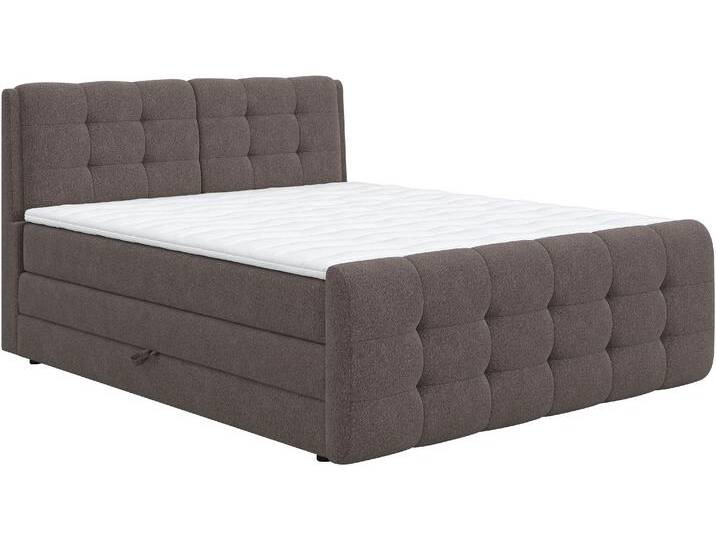 Boxspringbett COTTA Fort mit Bettkasten, inkl. Topper , grau (dunkelgrau), B:201cm L:228cm, 100% POLYESTER (PES), Komplettbetten, erhältlich in verschiedenen Breiten (160cm, 180cm & 200cm), Topseller von Cotta
