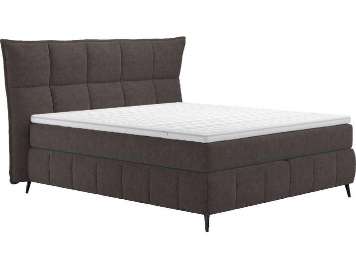 Boxspringbett COTTA Sarah , braun (mud), B:188cm L:215cm, 100% Polyester, Komplettbetten, inkl. Topper, 2 Matratzenkerne, Härtegrade H2, H3 oder H4 von Cotta