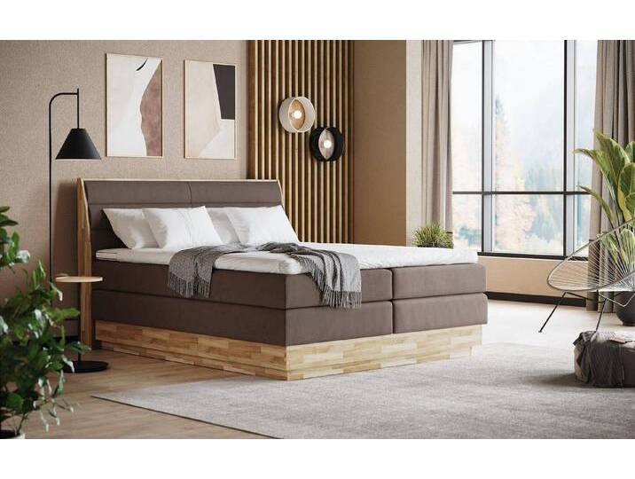 COTTA Boxspringbett Marissa - inkl. Stauraum im Bettkasten, Topper und H2/H3 Matratze (Boxspringbett inklusive Matratze, Unterbox und Topper), Bettkasten, Topper RG25, H2/H3, Holzrahmen, Mikrofaserbezug von Cotta