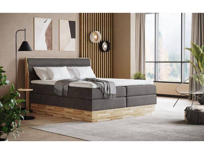 COTTA Boxspringbett Marissa - inkl. Stauraum im Bettkasten, Topper und H2/H3 Matratze (Boxspringbett inklusive Matratze, Unterbox und Topper), Bettkasten, Topper RG25, H2/H3, Holzrahmen, Mikrofaserbezug von Cotta