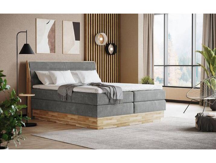 COTTA Boxspringbett Marissa - mit Stauraum, H2/H3 Matratze, Topper, 160/180/200x200 (Komplettbett aus Unterbox, 2 Matratzen, Topper, Kopfteil und Füßen), Topper, Bettkästen, H2/H3 Matratze, Mikrofaserbezug, pflegeleicht von Cotta