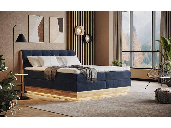 COTTA Boxspringbett Melissa - mit LED, Bettkästen, Kaltschaum-Topper & H2/H3 Matratzen (Bett inklusive Matratze, Topper und Bettkasten), mit LED, Kaltschaum-Topper, Bettkasten & H2/H3-Matratzen von Cotta