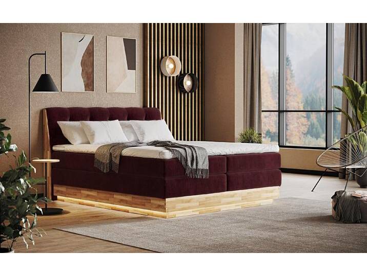 COTTA Boxspringbett Melissa - mit LED, Bettkästen, Kaltschaum-Topper & H2/H3 Matratzen (Bett inklusive Matratze, Topper und Bettkasten), mit LED, Kaltschaum-Topper, Bettkasten & H2/H3-Matratzen von Cotta