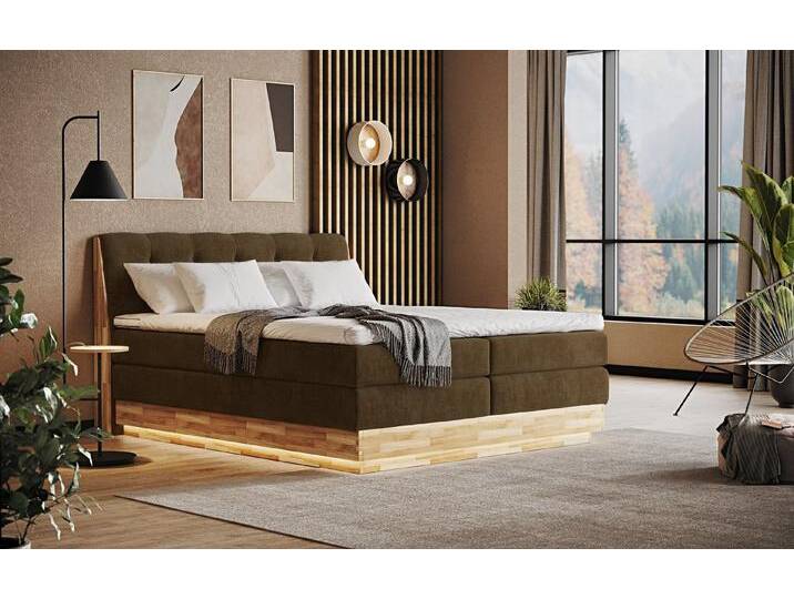 COTTA Boxspringbett Melissa - mit LED, Bettkästen, Kaltschaum-Topper & H2/H3 Matratzen (Bett inklusive Matratze, Topper und Bettkasten), mit LED, Kaltschaum-Topper, Bettkasten & H2/H3-Matratzen von Cotta