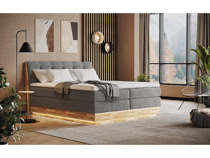 COTTA Boxspringbett Melissa - mit LED, Bettkästen, Kaltschaum-Topper & H2/H3 Matratzen (Bett inklusive Matratze, Topper und Bettkasten), mit LED, Kaltschaum-Topper, Bettkasten & H2/H3-Matratzen von Cotta