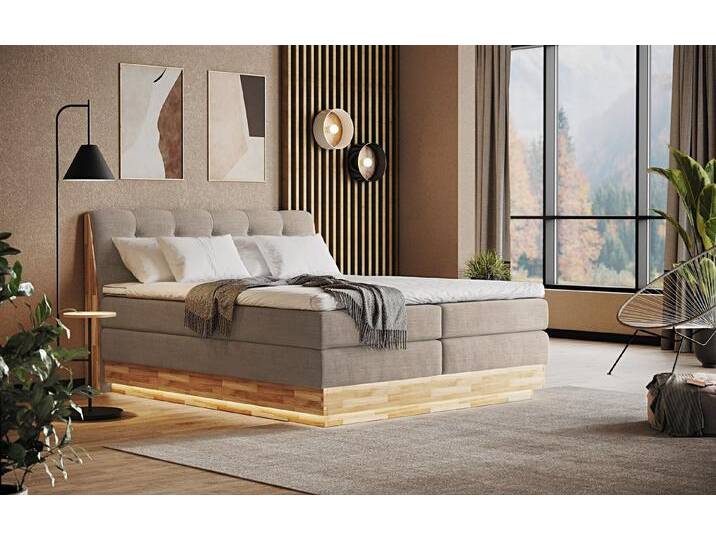 COTTA Boxspringbett Melissa - mit LED, Bettkästen, Kaltschaum-Topper & H2/H3 Matratzen (Bett inklusive Matratze, Topper und Bettkasten), mit LED, Kaltschaum-Topper, Bettkasten & H2/H3-Matratzen von Cotta