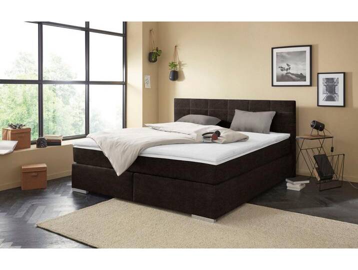 COTTA Boxspringbett Simba, braun, 5-Zonen-Taschen-Federkernmatratze, 5-Zonen-Taschen-Federkernmatratze, braun von Cotta