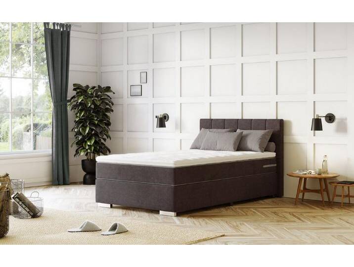 COTTA Boxspringbett Simba, braun, 5-Zonen-Taschen-Federkernmatratze, 5-Zonen-Taschen-Federkernmatratze, braun von Cotta