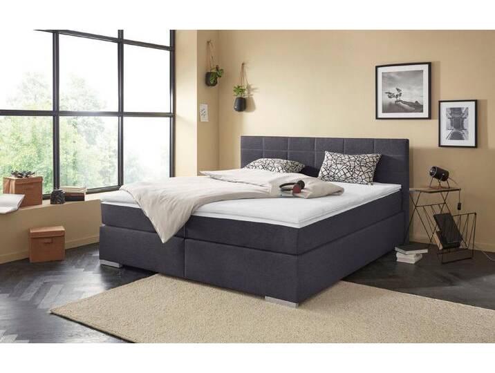 COTTA Boxspringbett Simba, grau, 5-Zonen-Taschen-Federkernmatratze, 5-Zonen-Taschen-Federkernmatratze, anthrazit von Cotta