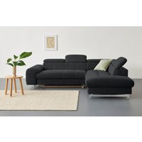COTTA Ecksofa "Chef L-Form", mit Kopfteilverstellung, edle Metallkufen, wahlweise mit Bettfunktion von Cotta
