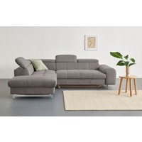 COTTA Ecksofa "Chef L-Form", mit Kopfteilverstellung, edle Metallkufen, wahlweise mit Bettfunktion von Cotta