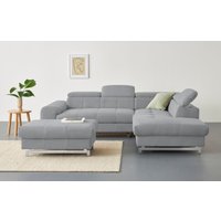 COTTA Ecksofa "Chef L-Form", mit Kopfteilverstellung, edle Metallkufen, wahlweise mit Bettfunktion von Cotta