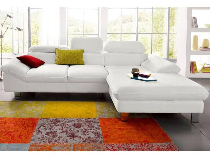 COTTA Ecksofa Driver L-Form, mit Kopfteilverstellung, weiß, mit Kopfteilverstellung-ohne Bettfunktion und Bettkasten, altweiß von Cotta