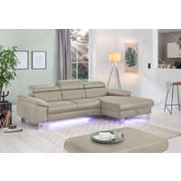 COTTA Ecksofa Komaris, Ecksofa, wahlweise mit RGB-LED-Beleuchtung und Bettfunktion/Bettkasten von Cotta