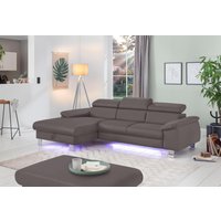 COTTA Ecksofa Komaris, Ecksofa, wahlweise mit RGB-LED-Beleuchtung und Bettfunktion/Bettkasten von Cotta