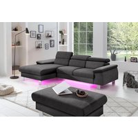 COTTA Ecksofa Komaris, Ecksofa, wahlweise mit RGB-LED-Beleuchtung und Bettfunktion/Bettkasten von Cotta