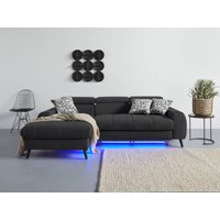 COTTA Ecksofa "Mia L-Form mit 3 Zierkissen" wahlweise mit Bettfunktion, Bettkasten, Beleuchtung & Wireless-Charger von Cotta