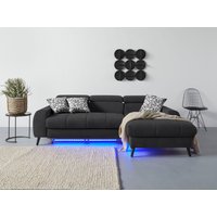 COTTA Ecksofa "Mia L-Form mit 3 Zierkissen" wahlweise mit Bettfunktion, Bettkasten, Beleuchtung & Wireless-Charger von Cotta