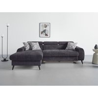 COTTA Ecksofa "Mia L-Form mit 3 Zierkissen" wahlweise mit Bettfunktion, Bettkasten, Beleuchtung & Wireless-Charger von Cotta