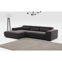 COTTA Ecksofa "Side L-Form, mit Kopfteilverstellung & 3 Nierenkissen", optional motorische Sitztiefenverstellung von Cotta