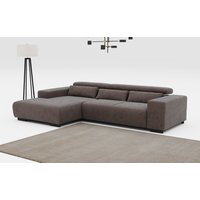 COTTA Ecksofa "Side L-Form, mit Kopfteilverstellung & 3 Nierenkissen", optional motorische Sitztiefenverstellung von Cotta