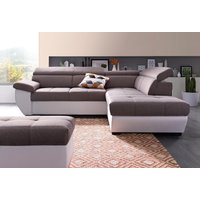 COTTA Polstergarnitur "Speedway L-Form", (Set), Set bestehend aus: Ecksofa mit Kopfteilverstellung & Hocker von Cotta