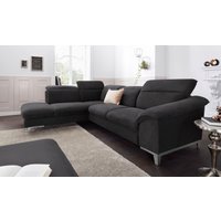 COTTA Polstergarnitur "Teresa L-Form", (Set), Set bestehend aus: Ecksofa mit Kopfteilverstellung & Hocker von Cotta