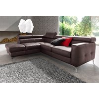 COTTA Polstergarnitur "Sammy L-Form", (Set), Set bestehend aus: Ecksofa mit Kopfteilverstellung & Hocker von Cotta