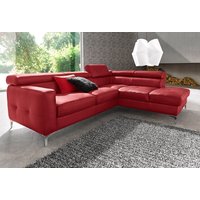COTTA Polstergarnitur "Sammy L-Form", (Set), Set bestehend aus: Ecksofa mit Kopfteilverstellung & Hocker von Cotta