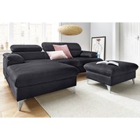 COTTA Polstergarnitur "Caluso L-Form", (2 tlg.), Set bestehend aus: Ecksofa mit Kopfteilverstellung & Hocker von Cotta