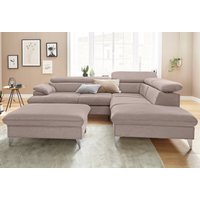 COTTA Polstergarnitur "Caluso L-Form", (2 tlg.), Set bestehend aus: Ecksofa mit Kopfteilverstellung & Hocker von Cotta