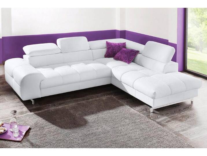 COTTA Polstergarnitur Chef L-Form, (Set), Set bestehend aus: Ecksofa mit Kopfteilverstellung & Hocker, weiß, mit Bettfunktion-mit Kopfteilverstellung von Cotta