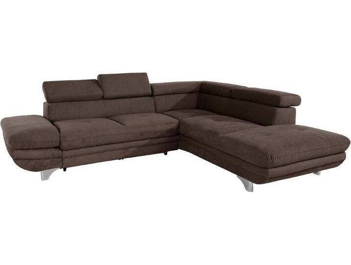 COTTA Polstergarnitur Enterprise L-Form, (Set), Set bestehend aus: Ecksofa mit Arm- & Kopfteilverstellung & Hocker, braun von Cotta