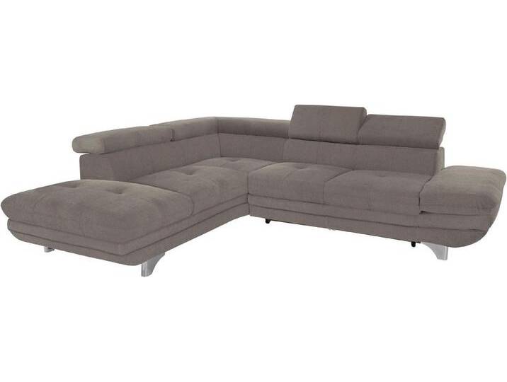COTTA Polstergarnitur Enterprise L-Form, (Set), Set bestehend aus: Ecksofa mit Arm- & Kopfteilverstellung & Hocker, grau von Cotta