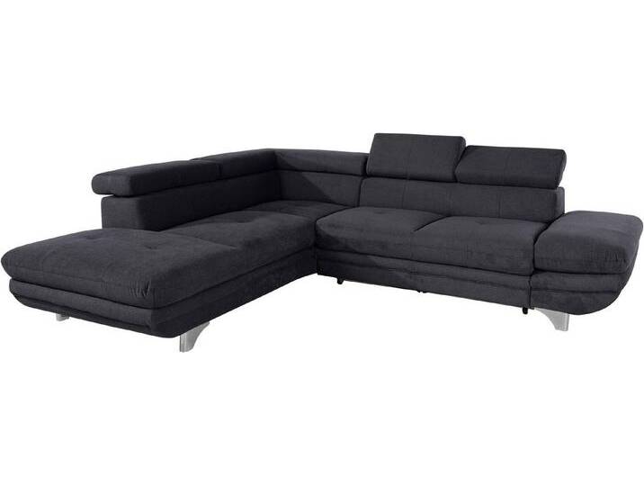 COTTA Polstergarnitur Enterprise L-Form, (Set), Set bestehend aus: Ecksofa mit Arm- & Kopfteilverstellung & Hocker, schwarz von Cotta