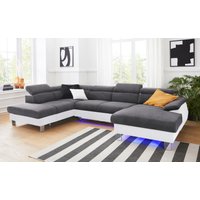 COTTA Polstergarnitur "Komaris U-Form", (Set), Set bestehend aus: Wohnlandschaft mit Kopfteilverstellung & Hocker von Cotta
