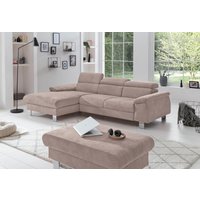 COTTA Polstergarnitur "Komaris", (Set), bestehend aus Ecksofa und Hocker, mit Kopfteilverstellung von Cotta