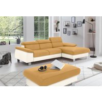 COTTA Polstergarnitur "Komaris L-Form", (Set), Set bestehend aus: Ecksofa mit Kopfteilverstellung & Hocker von Cotta
