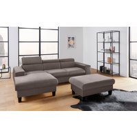 COTTA Polstergarnitur "Morven L-Form", (Set), Set bestehend aus: Ecksofa mit Kopfteilverstellung & Hocker von Cotta