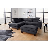 COTTA Polstergarnitur "Morven L-Form", (Set), Set bestehend aus: Ecksofa mit Kopfteilverstellung & Hocker von Cotta